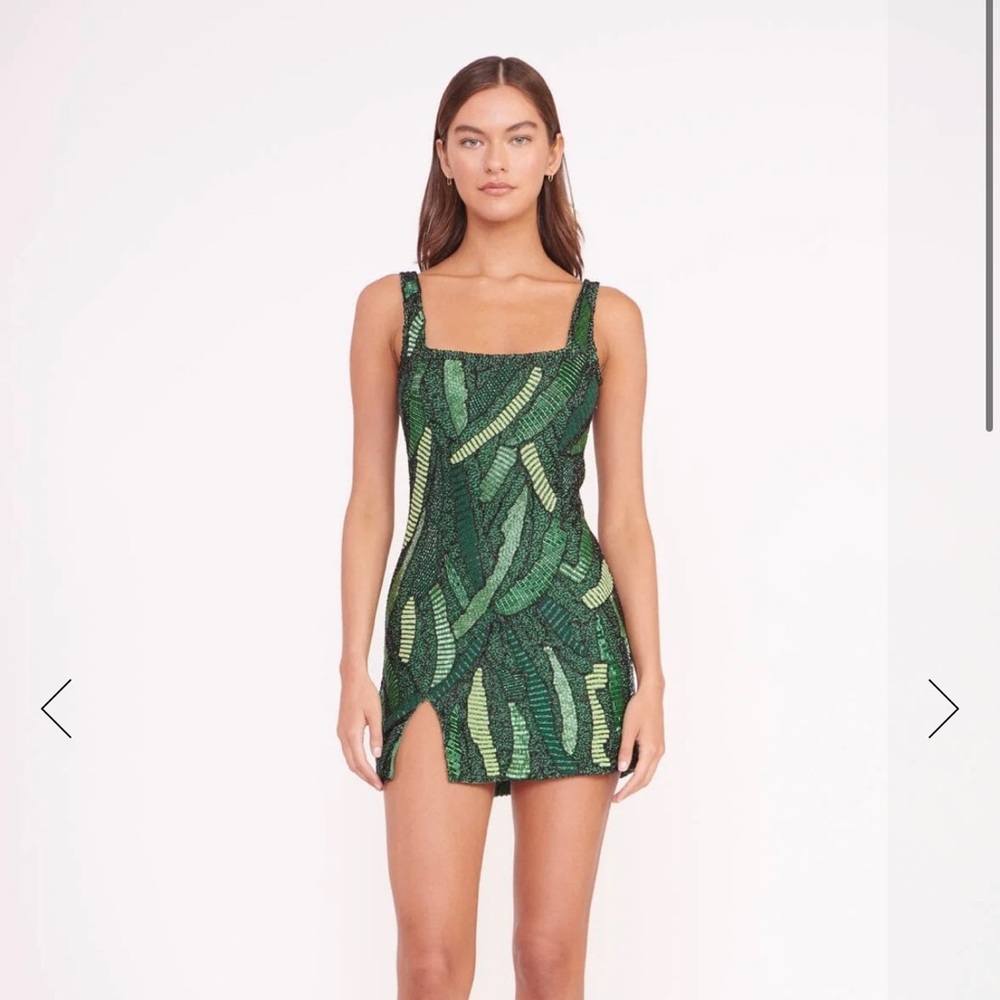 STAUD LE SABLE DRESS GREEN PALM